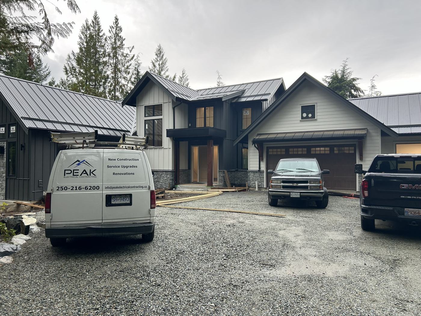 Finished new home build in Victoria with the Peak Electrical van in the driveway