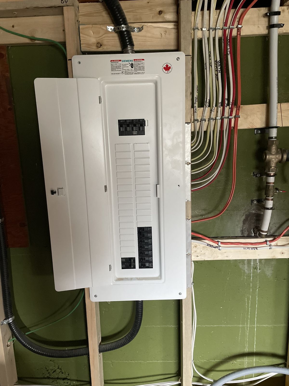 New 200 amp panel installed in a Victoria home, door open